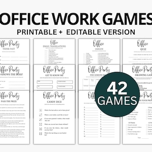 Office Party Game Bundle, Printable work party Games, Get to know you staff, Job Work Team building Activity, Team Ice Breaker Party Games