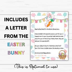 Easter Scavenger Hunt for Kids, 24 Easter Hunt Clues, Editable Easter Scavenger Hunt, Easter Bunny Egg Hunt, Editable Easter Scavenger Clues image 2