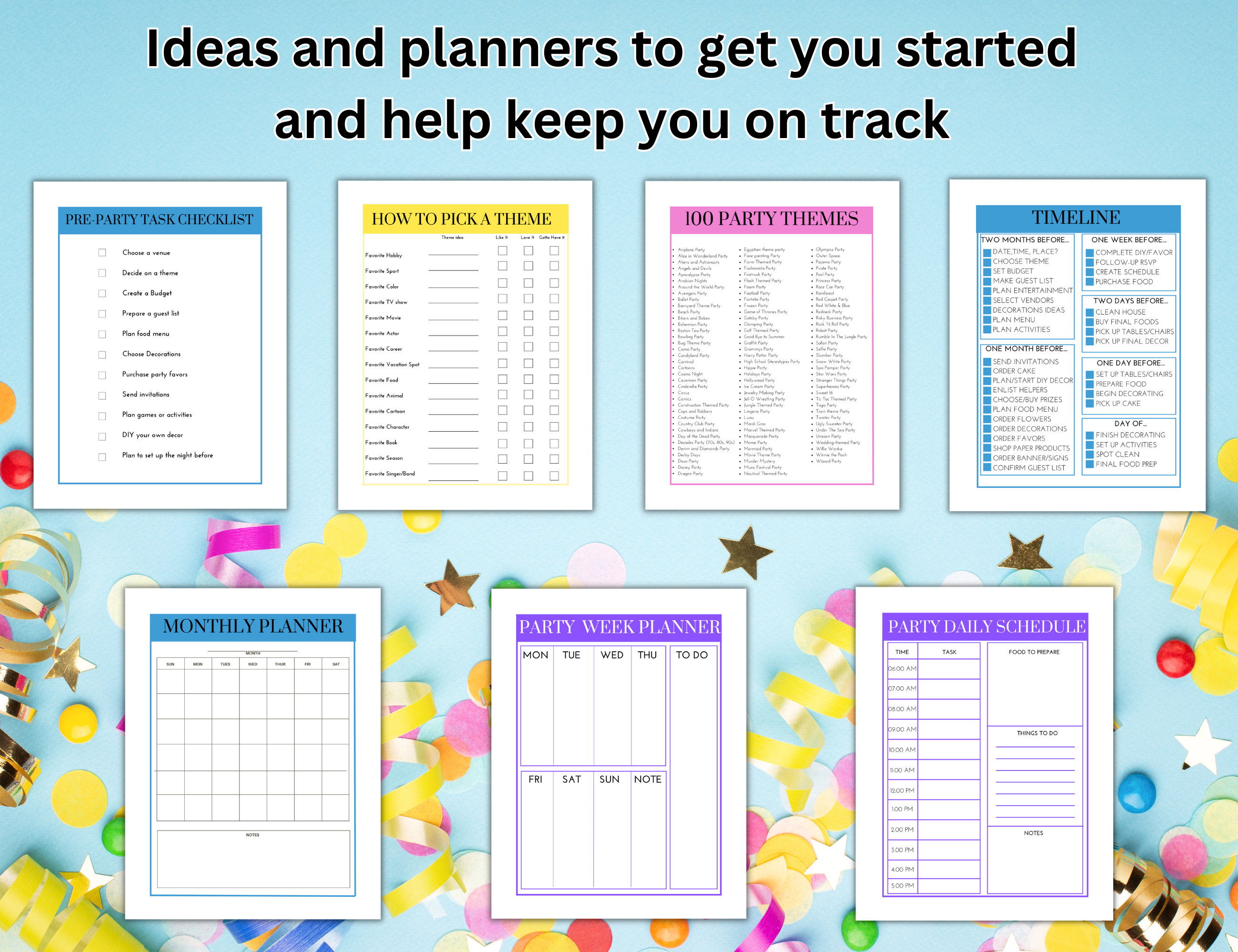 Printable Party Planner, Happy Birthday Party Organizer, Surprise Party ...