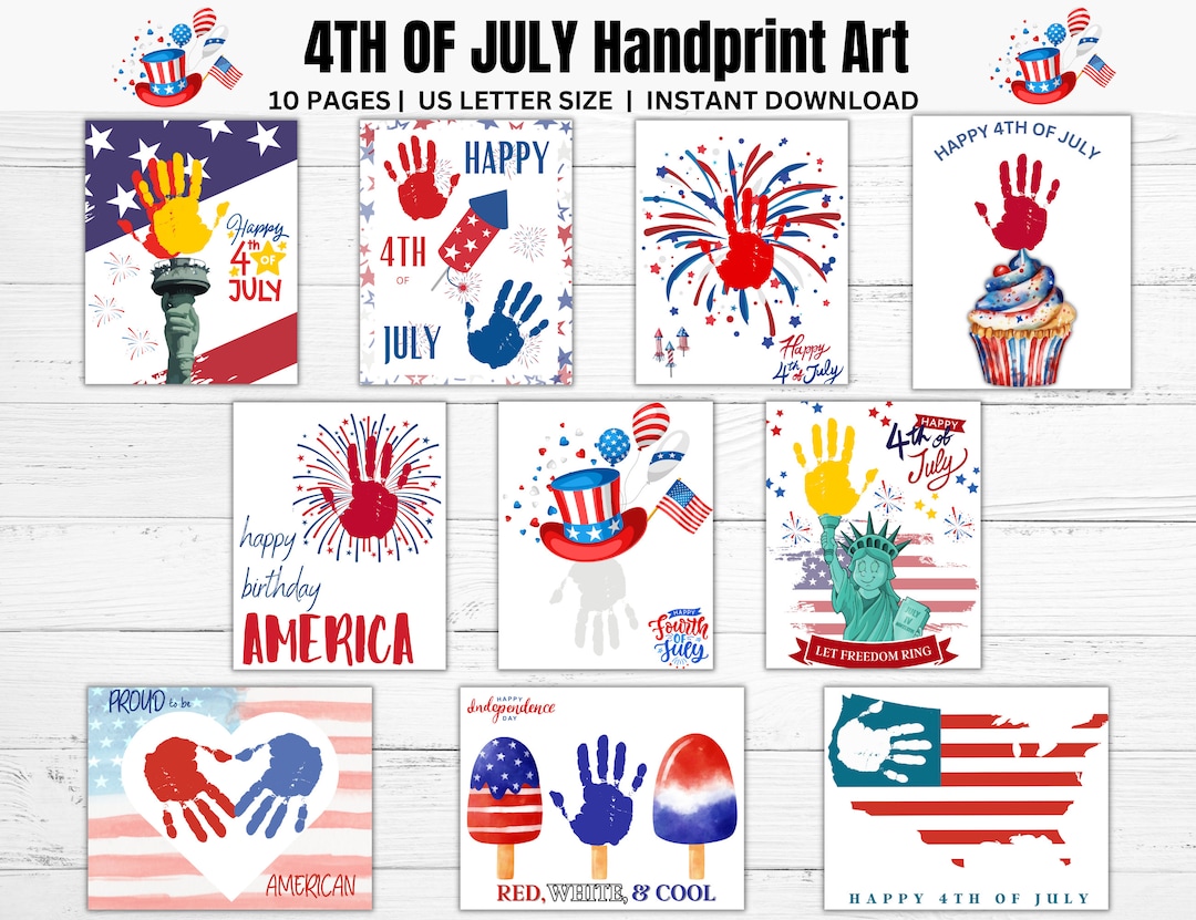 4th of July Handprint Activity, Fourth of July Printable, Happy 4th ...