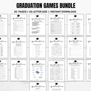 Printable Graduation Games, 2024 Graduation Games, Graduation Party Games, Grad Party, Class of 2024, Grad Games