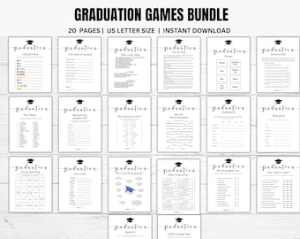 Printable Graduation Games, 2024 Graduation Games, Graduation Party Games, Grad Party, Class of 2024, Grad Games