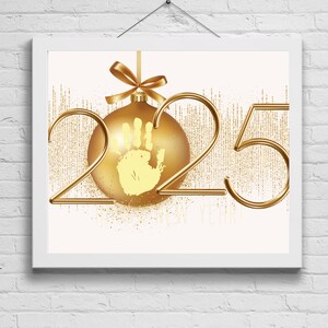 2025 New Years Handprint Art, New Year Craft, Kids Handprint Art Craft, Art for children, Keepsake Art, New Year Craft Idea, Printable Art