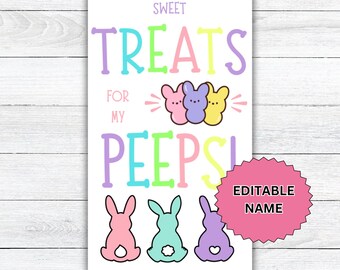 Easter Gift Tag, Easter bunny, Favor gift tag, Easter Basket gift tag,  Happy Easter Gift Tag, Student Class Easter tag Printable Download