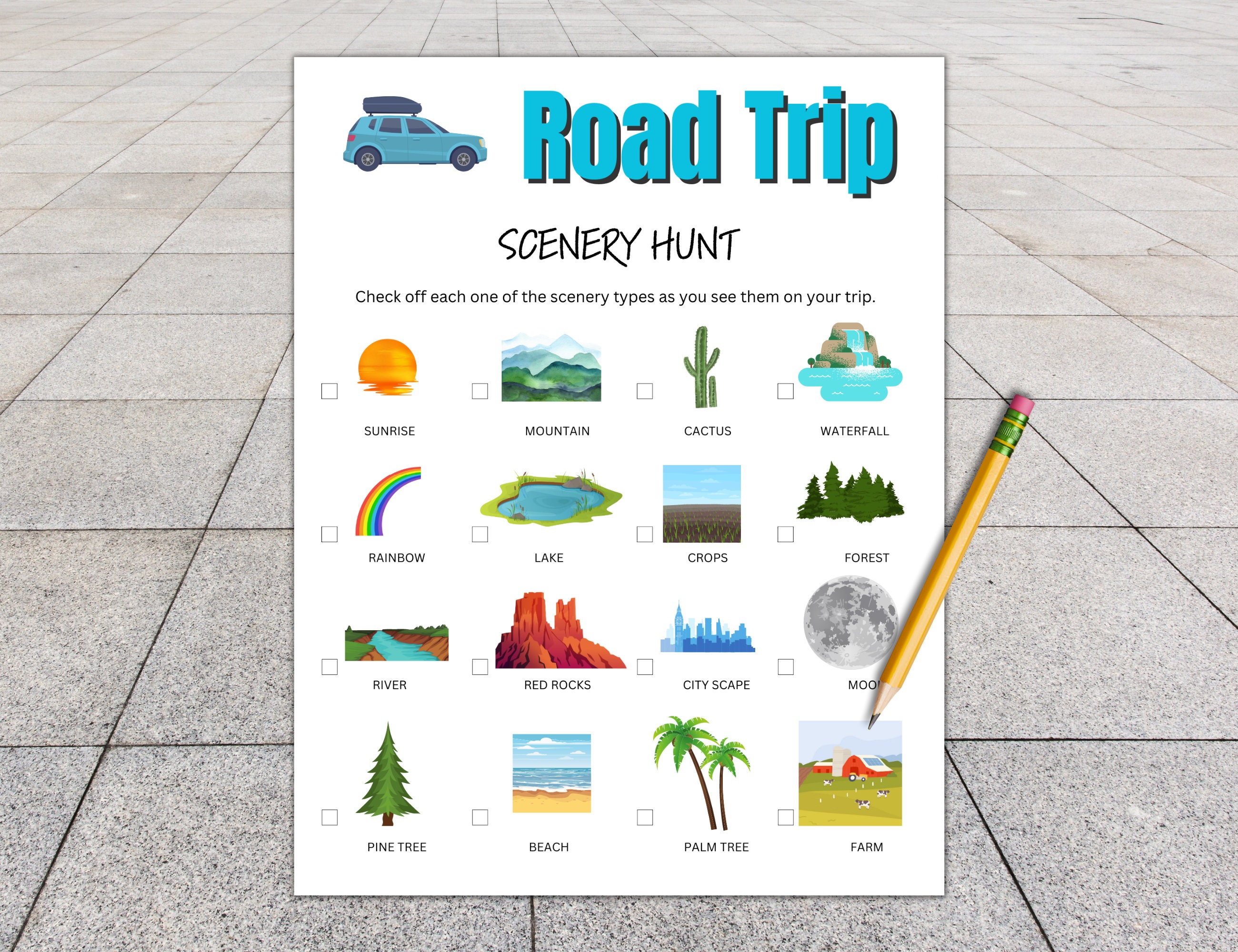 Car Ride Road Trip Game Bundle, Road Trip Activities, Kids Travel Game ...