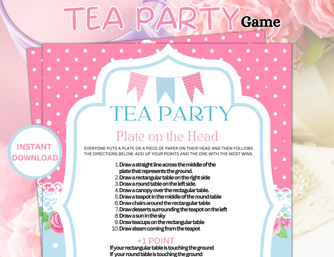 Printable Tea Party Game,tea Party Birthday,tea Party Baby Shower, Tea ...