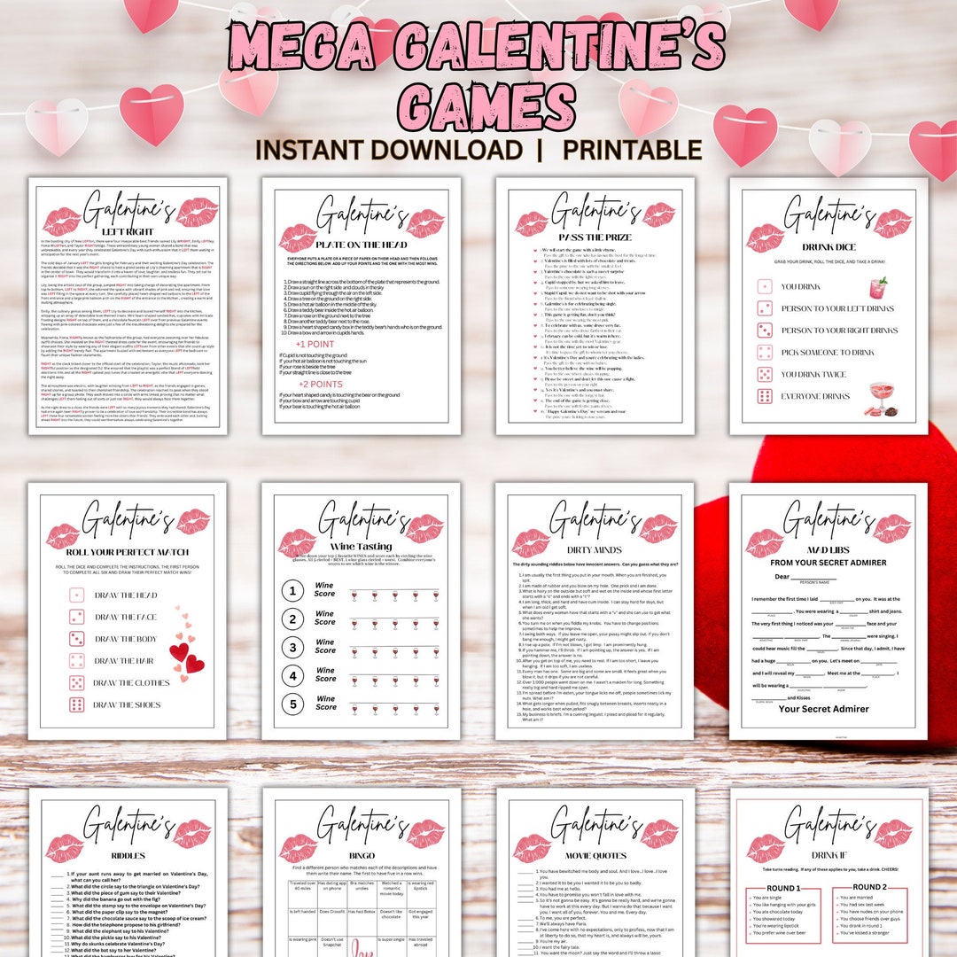 Printable Mega Galentines Day Game Bundle Party Games and Activities ...