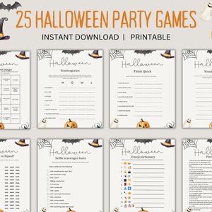 Halloween Party Game Bundle, Halloween Party Activities, Adult party game, Fall October party games, Kids games printables