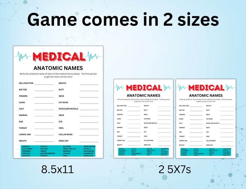 Medical Game, Printable Nursing Games, Doctor Games, Radiology Games