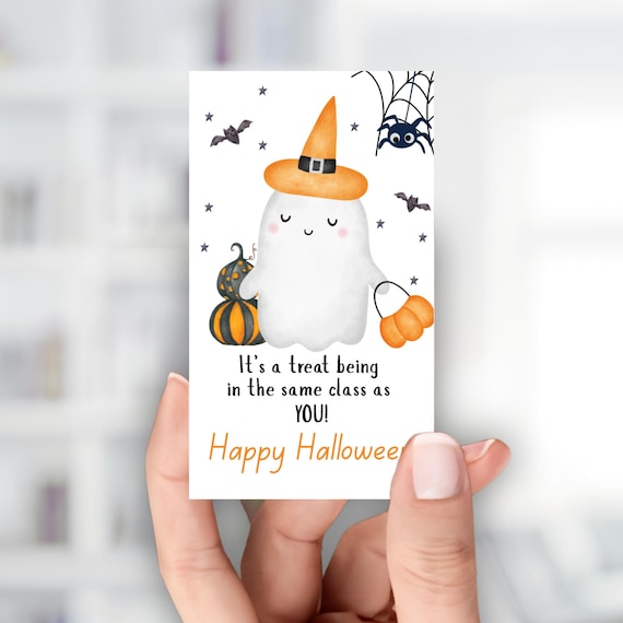 Halloween Class Gift Tags, Halloween Classroom Gifts,  Treats for Classmates, Same Class Halloween Treat Bag Tag, Printable Treat School Tag