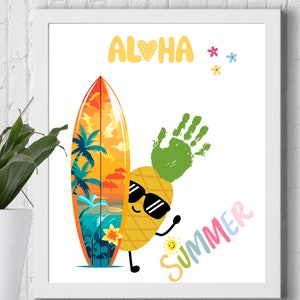 Summer Handprint Art, Summer Craft, Kids Handprint Art Craft, Summer art for children, Keepsake Art, Summer Craft Idea, Handprint Footprint