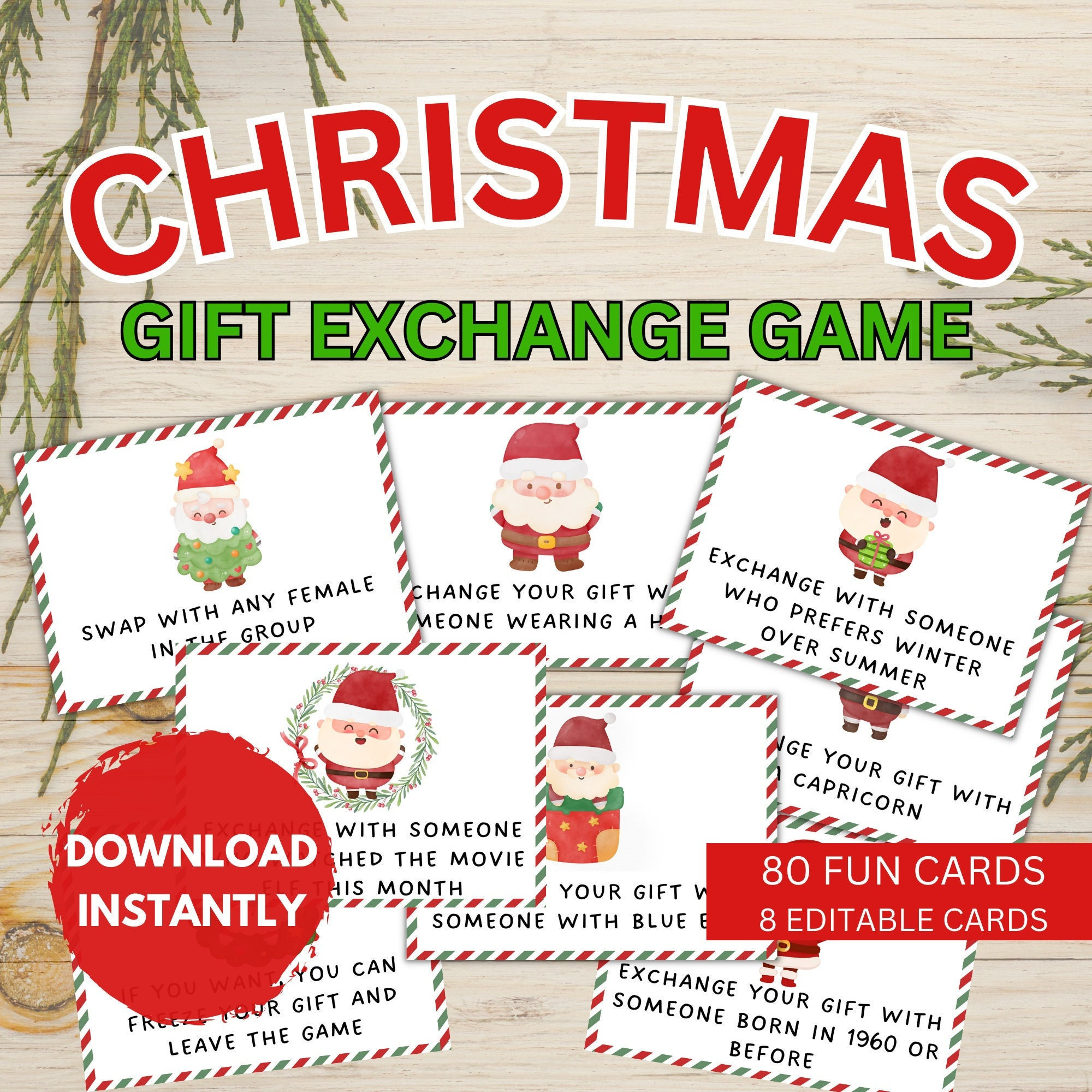 Christmas Gift Exchange Game, Xmas Gift Swap Game, Fun Holiday Party Christmas Gift Exchange Game