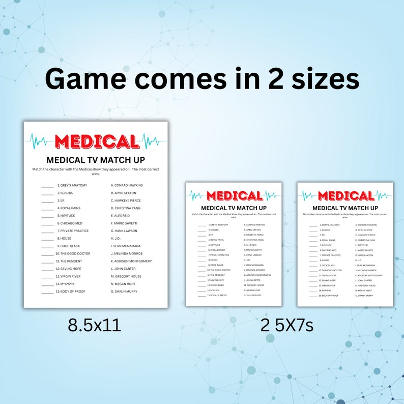Medical Game, Printable Nursing Games, Doctor Games, Radiology Games