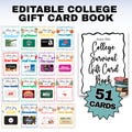 Editable College Survival Gift Card Book, College Care Kit, Fun Graduation or Off-to-College Gift for Students, Open When Cards, Grad Gift