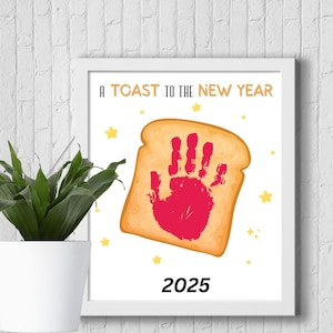 2025 New Years Handprint Art, New Year Craft, Kids Handprint Art Craft, Art for children, Keepsake Art, New Year Craft Idea, Printable Art