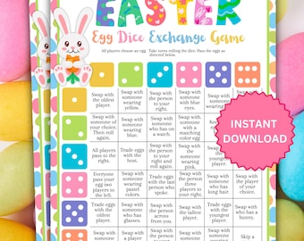 Dice Easter Egg Exchange Game, Easter Dice Game, Kids Adults Family Printable Easter Game, Easter Fun,  Easter Egg Party Game, Easter Treat