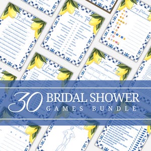 Amalfi Coast Bridal Shower Games, Mediterranean Bridal Shower Games, Lemon Bridal Shower Games, Printable Italian themed Bridal Shower Games