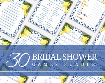 Amalfi Coast Bridal Shower Games, Mediterranean Bridal Shower Games, Lemon Bridal Shower Games, Printable Italian themed Bridal Shower Games