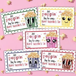 Valentines Poppin by Gift Tags, Class Poppin Valentines Tags, School Preschool Kids Valentine Gift, Classroom Valentines Day Treats Tag