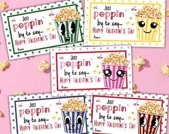 Etiquetas de regalo para el día de San Valentín Poppin, etiquetas de regalo para el día de San Valentín para la clase, regalo de San Valentín para niños en edad preescolar, etiqueta de regalo para el día de San Valentín para el aula