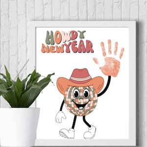 2025 New Years Handprint Art, New Year Craft, Kids Handprint Art Craft, Art for children, Keepsake Art, New Year Craft Idea, Printable Art