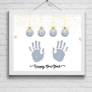 2025 New Years Handprint Art, New Year Craft, Kids Handprint Art Craft, Art for children, Keepsake Art, New Year Craft Idea, Printable Art