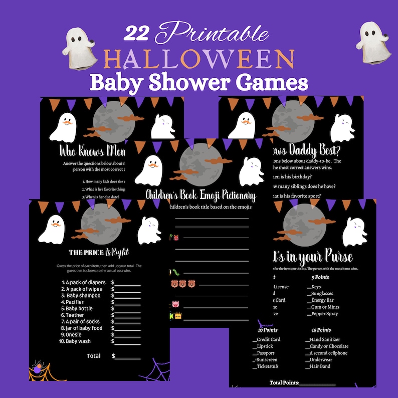 22 Printable Halloween Baby Shower Games to Keep Your Guests - Etsy