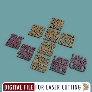 Christliche Untersetzer - Laser Cut Datei svg dxf pdf eps ai DIGITALE DATEI