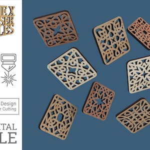 Geometric Coasters - Laser Cut File svg dxf pdf eps ai DIGITAL FILE