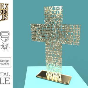 Blessing May the Peace of the Lord Cross - lasergesneden bestand svg dxf pdf eps ai digitaal bestand