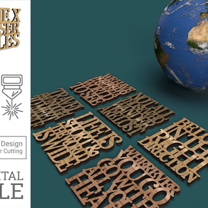 Travel Coasters - Laser Cut File svg dxf pdf eps ai DIGITAL FILE