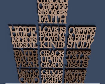 Laser Cut File Christian Coasters 02 - svg dxf pdf eps DIGITAL FILE