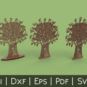 Modernes Vaterunser Baum (christlich oder katholisch) - Laser Cut Datei svg dxf pdf eps ai DIGITALE DATEI