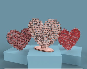Christian Valentine&#39;s Laser Cut File Love is Patient (Corinthians 13:4) Heart svg dxf pdf eps ai DIGITAL FILE
