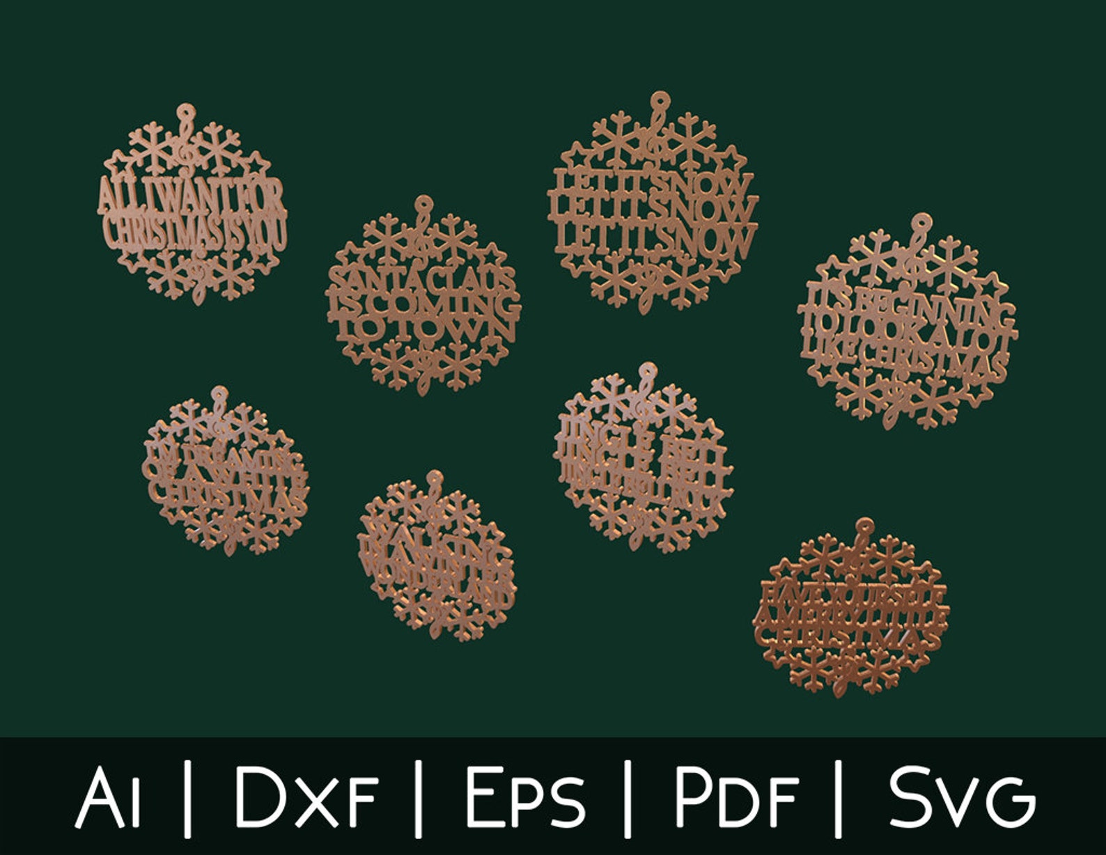 Christmas Songs Coasters and Tree Ornaments Laser Cut Vector Etsy