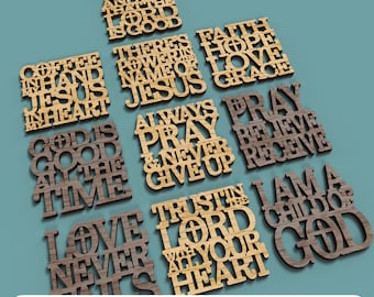 Laser Cut File Christian Coasters - svg dxf pdf eps DIGITAL FILE