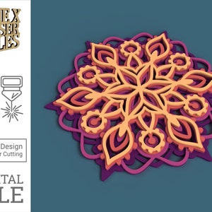 Mandala 01- Geometric Art Wall Decor -Multilayer - Laser Cut File svg dxf pdf eps ai DIGITAL FILE