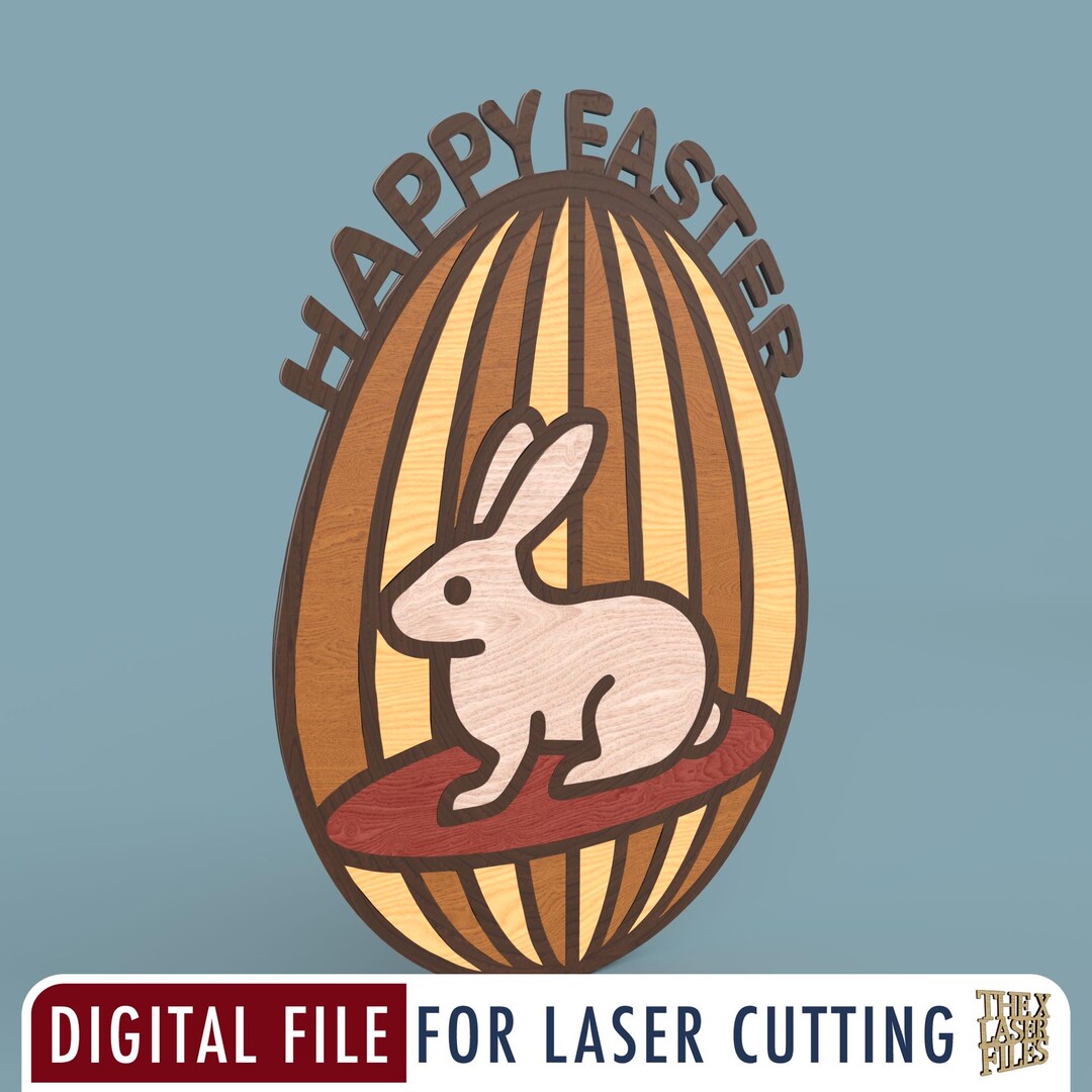 Easter Egg Bunny - Laser Cut File Svg Dxf Pdf Eps Ai DIGITAL FILE - Etsy