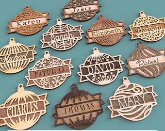Custom Christmas Ornaments - Laser Cut File svg dxf pdf eps DIGITAL FILE