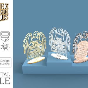 Ange catholique de Dieu prière - fichier découpé au Laser svg dxf pdf eps ai fichier numérique