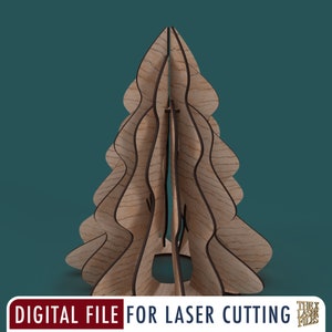 3D Christmas Tree Lamp - Laser Cut File svg dxf pdf eps ai DIGITAL FILE