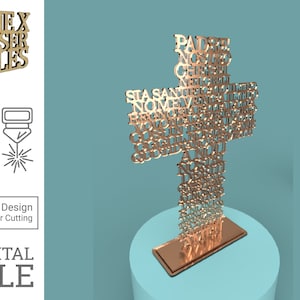 Padre Nostro Croce (Padre Nostro italiano Croce) File tagliato al laser svg dxf pdf eps ai FILE DIGITALE