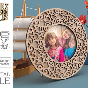Circle Photo Frame - Cast Iron - Laser Cut File svg dxf pdf eps ai DIGITAL FILE