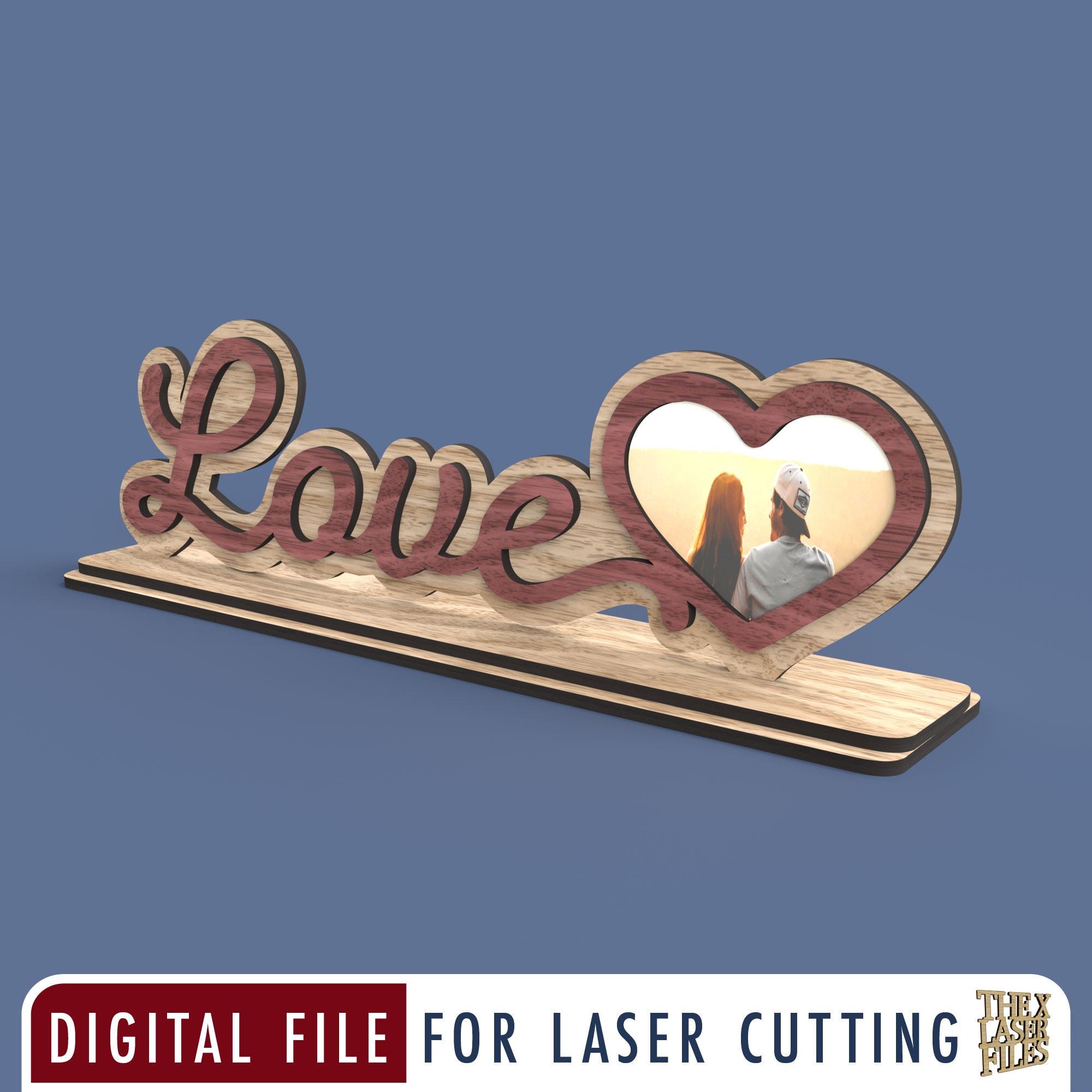 Love Heart Valentine's Sign - Laser Cut File Svg Dxf Pdf Eps DIGITAL ...