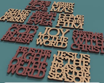 Christian Christmas Coasters - Laser Cut Files svg dxf pdf eps DIGITAL FILE
