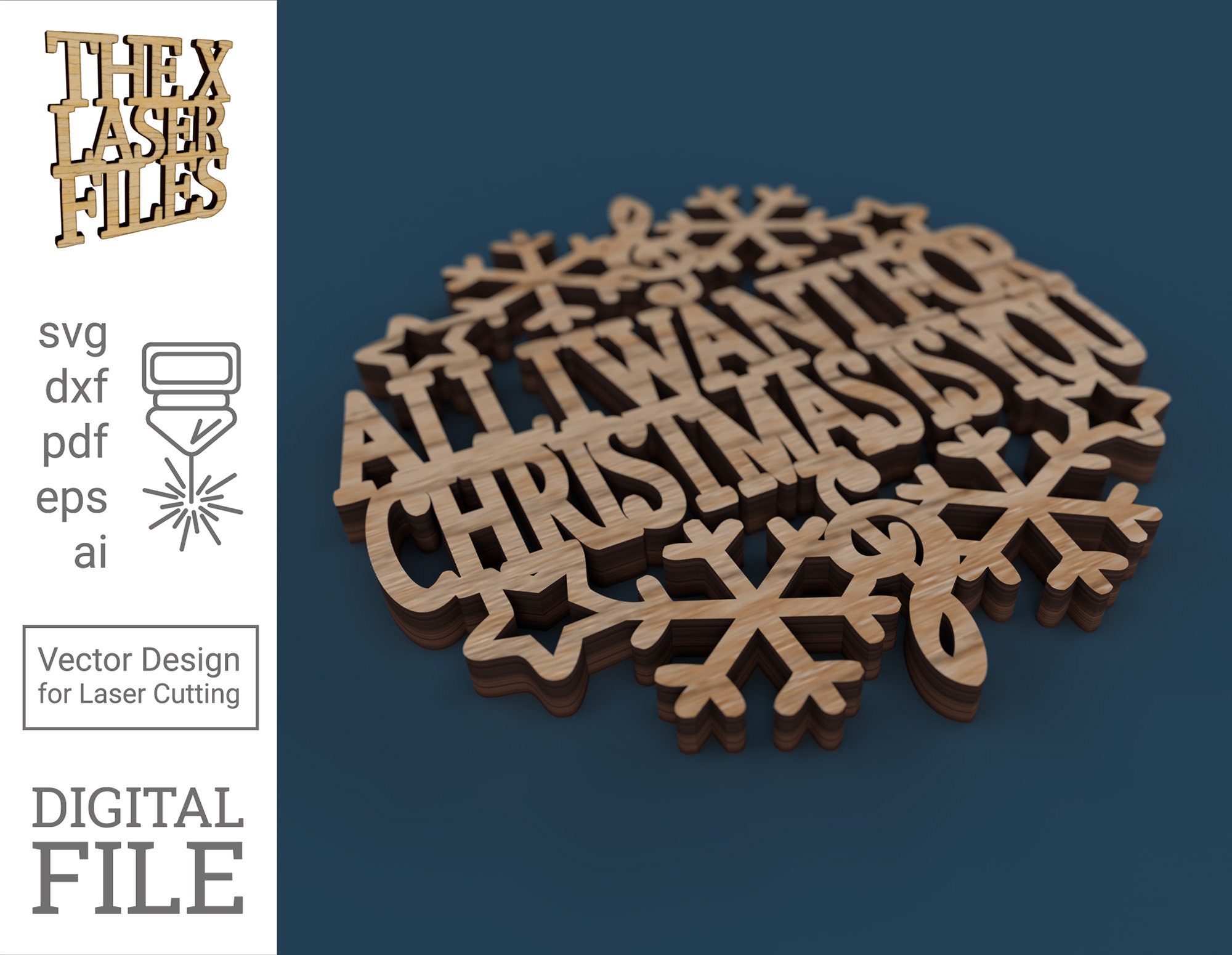Christmas Songs Coasters and Ornaments Laser Cut Vector File Etsy
