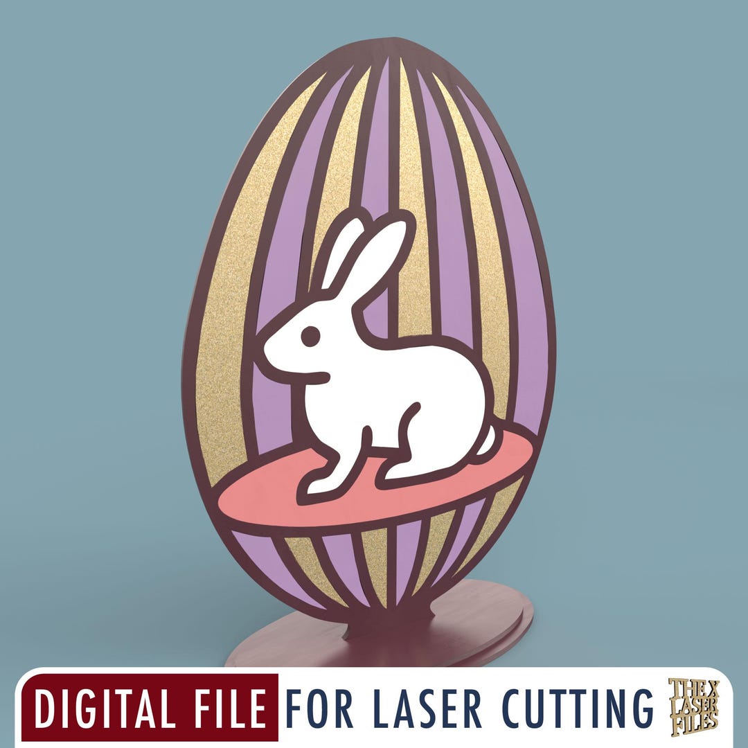 Easter Egg Bunny - Laser Cut File Svg Dxf Pdf Eps Ai DIGITAL FILE - Etsy UK