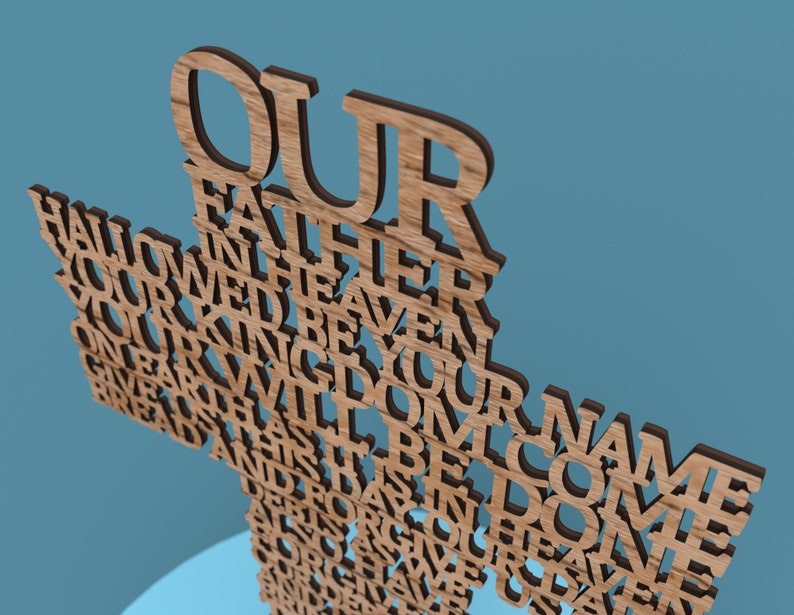 Download Lords Prayer Our Father Cross Laser Cut Vector File | Etsy