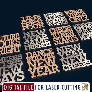 Porta-copos para festa de Ano Novo - Arquivo recortado a laser svg dxf pdf eps ai ARQUIVO DIGITAL