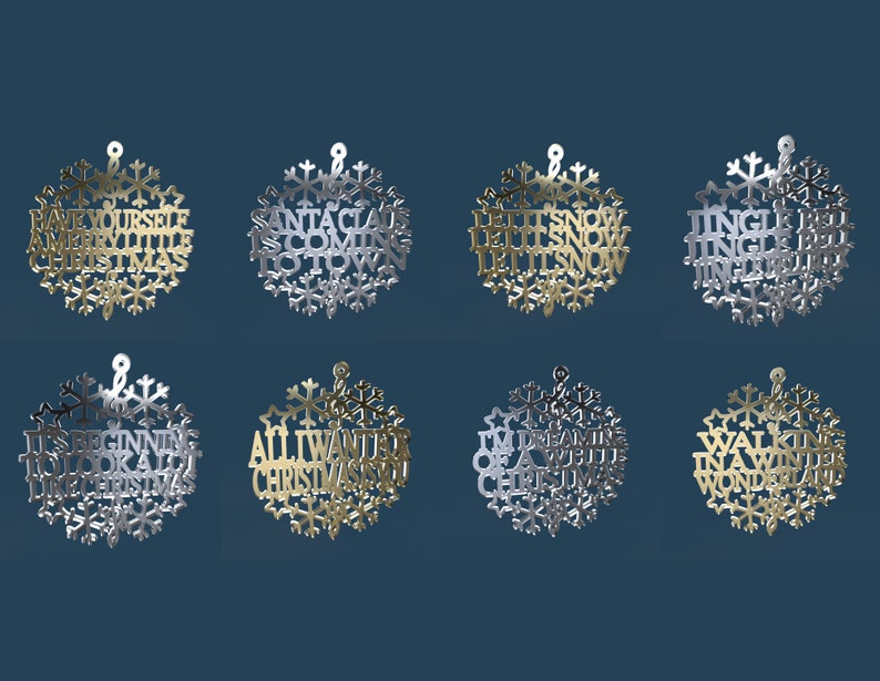 Christmas Songs Coasters and Ornaments Laser Cut Vector File Etsy